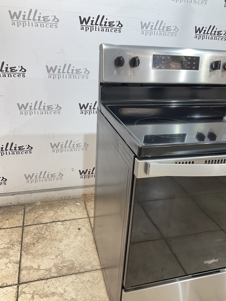 Whirlpool Used Electric Stove 220volts (40/50 AMP) 30inches {no cord} (Stainless Steel) 