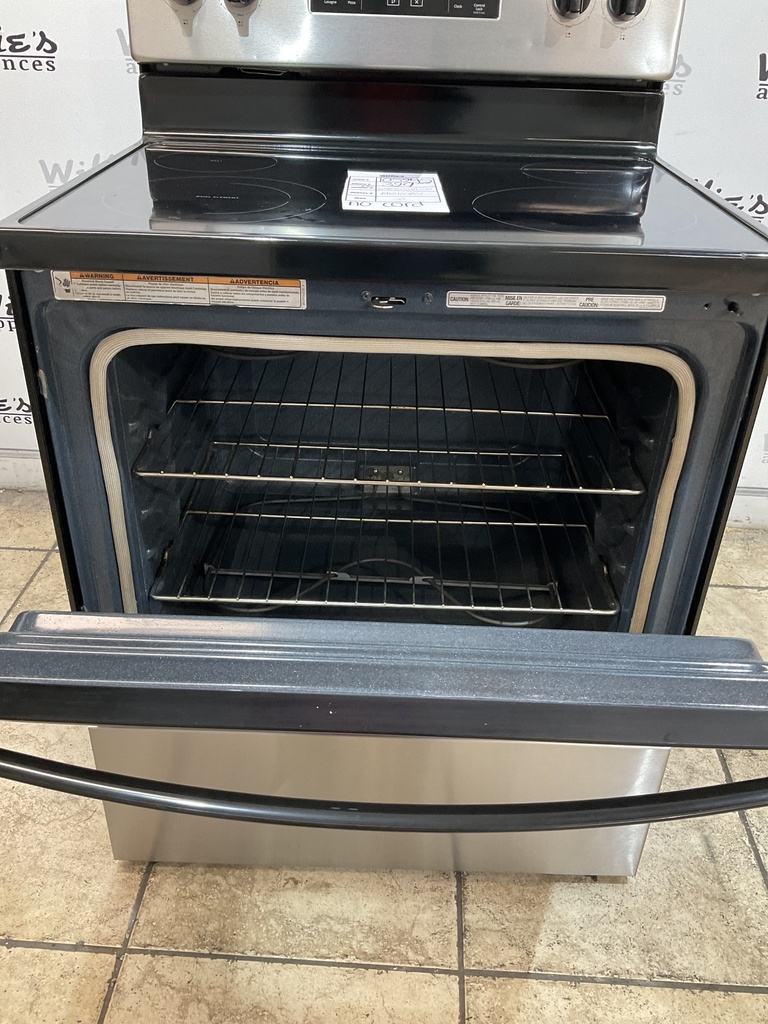 Whirlpool Used Electric Stove 220volts (40/50 AMP) 30inches {no cord} (Stainless Steel) 