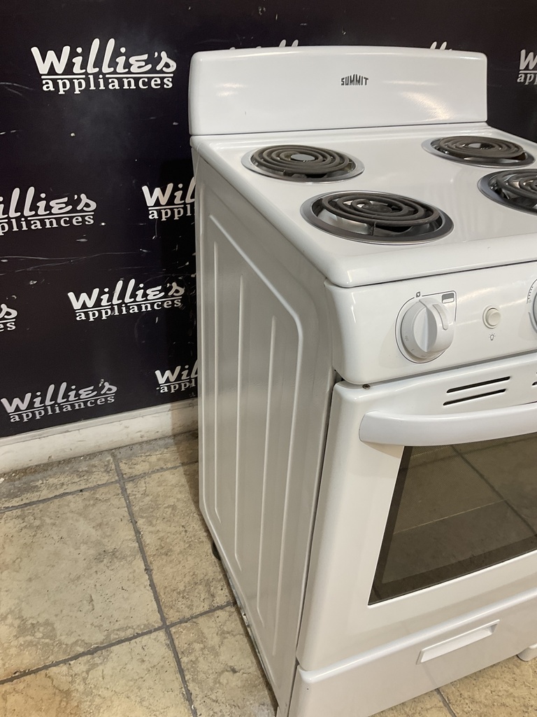 Summit Used Electric Stove 220volts (40/50 AMP) 24inches {4 prong} (White)
