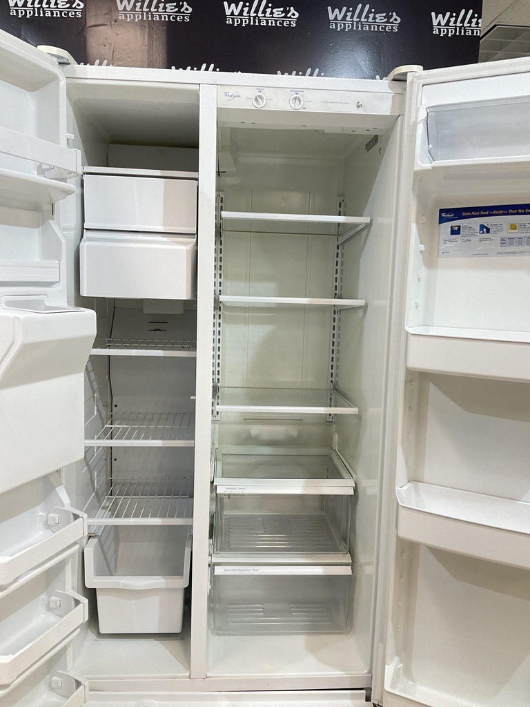 Whirlpool Used Refrigerator Side by Side 36x69 1/2” (White)