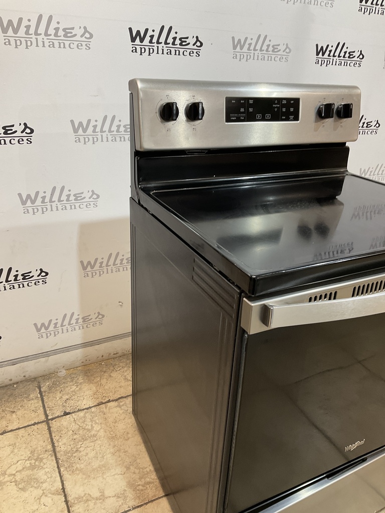 Whirlpool Used Electric Stove 220volts (40/50 AMP) 30inches {no cord} (Stainless Steel) 