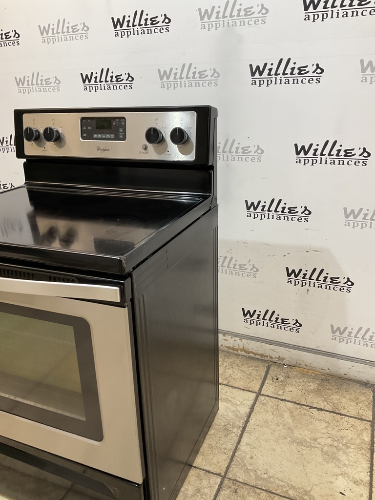 Whirlpool Used Electric Stove 220volts (40/50 AMP) 30inches {no cord} (Stainless Steel) 