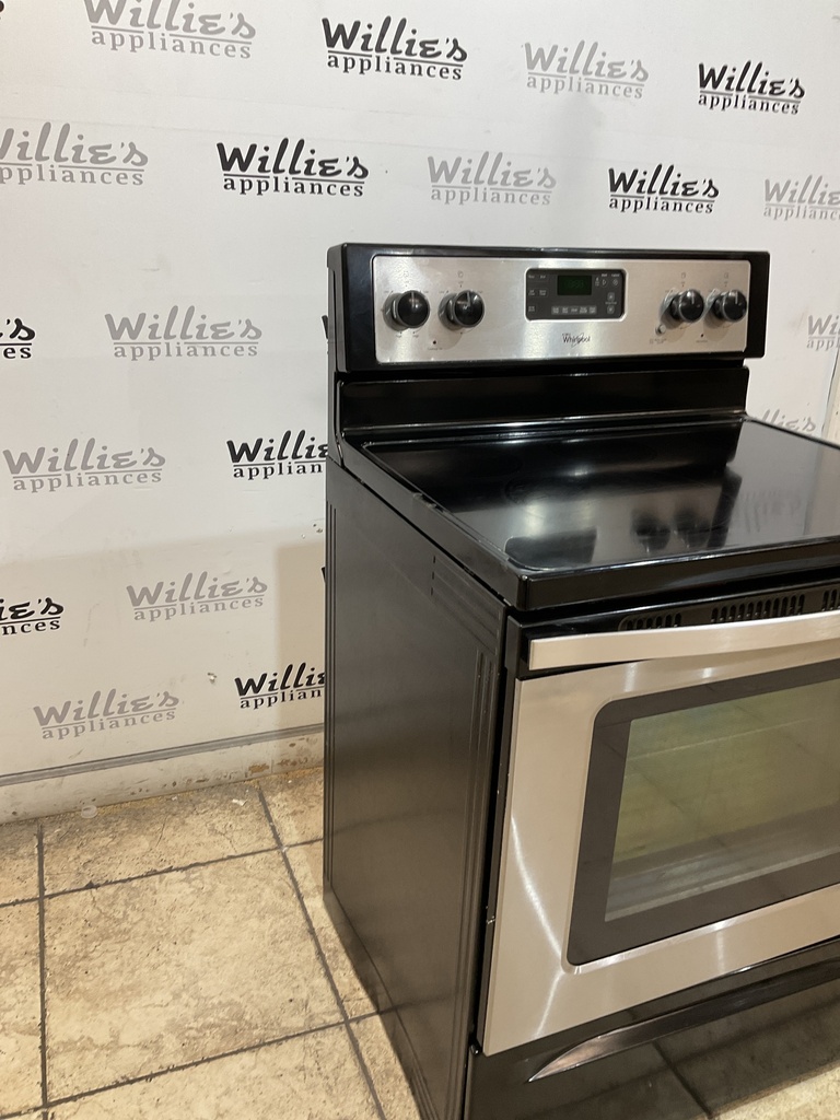 Whirlpool Used Electric Stove 220volts (40/50 AMP) 30inches {no cord} (Stainless Steel) 