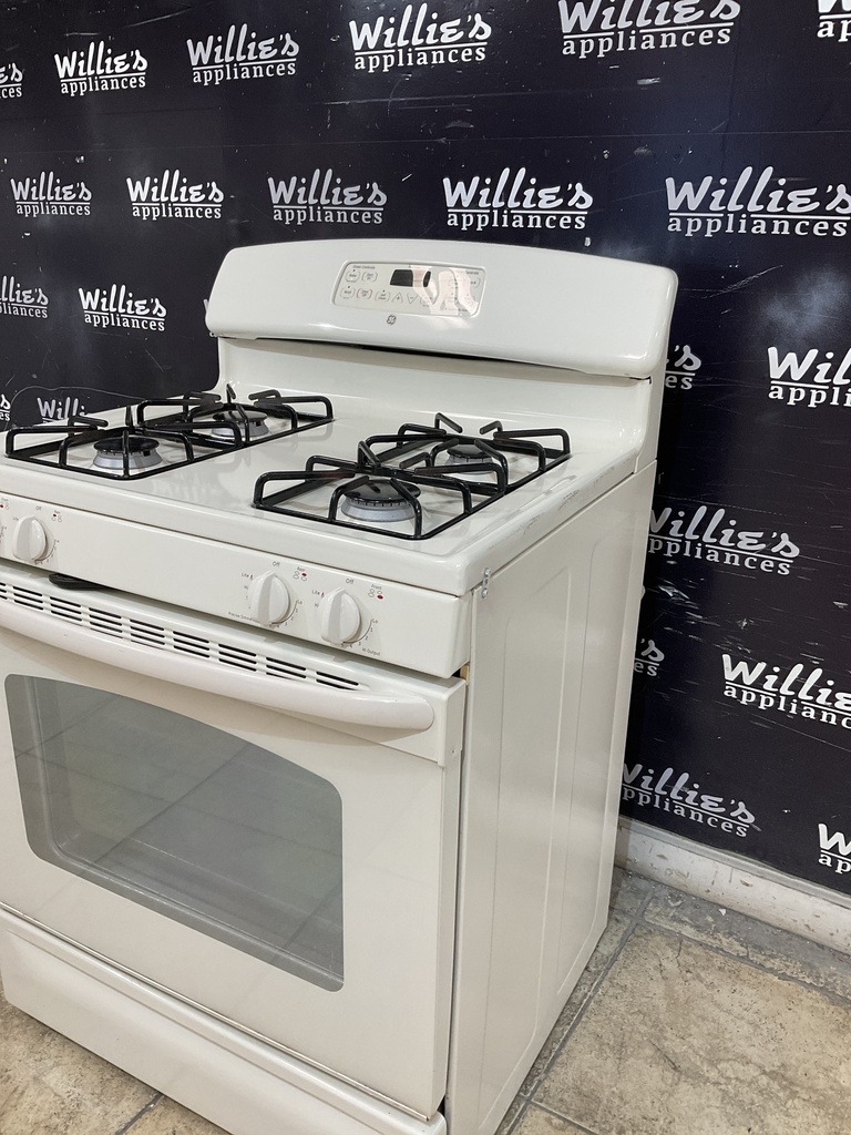 Ge Used Natural Gas Stove 30inches (Bisque) 
