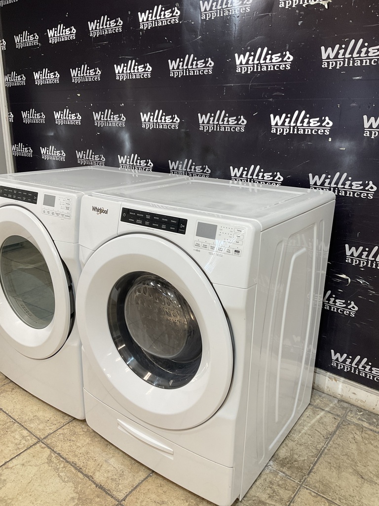 Whirlpool Used Electric Set Washer/Dryer Front-load 220volts (30 AMP) 27inches {4 prong} (White) 