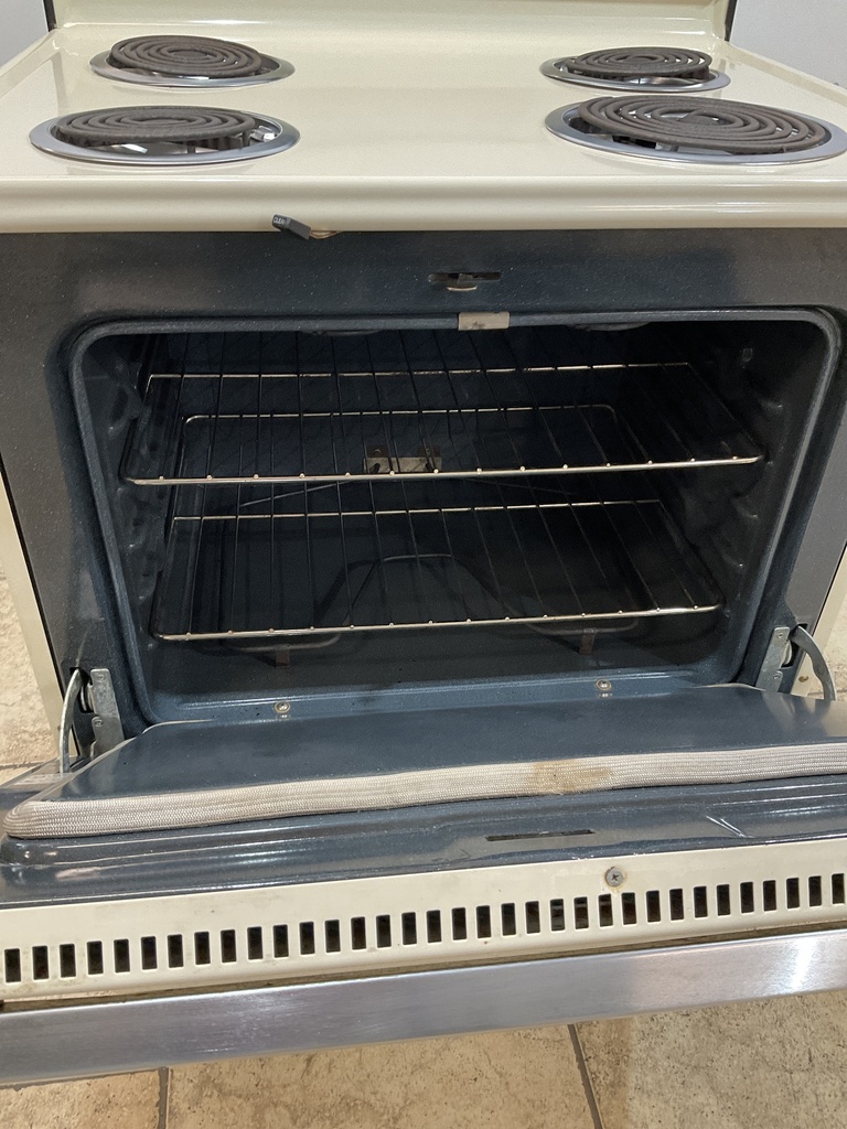 Hotpoint Used Electric Stove 220volts (40/50 AMP) 30inches {4 prong} (Bisque/Balck) 