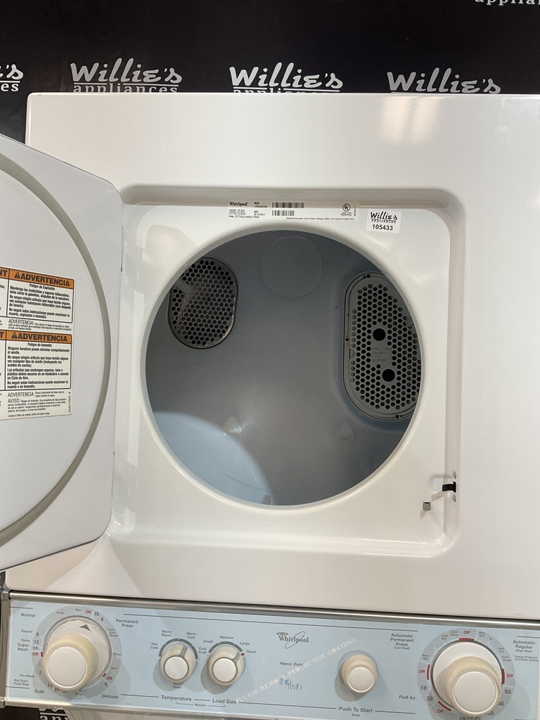 Whirlpool Used Electric Unit Stackable 220volts (30 AMP) 24x71 {no cord} (white)