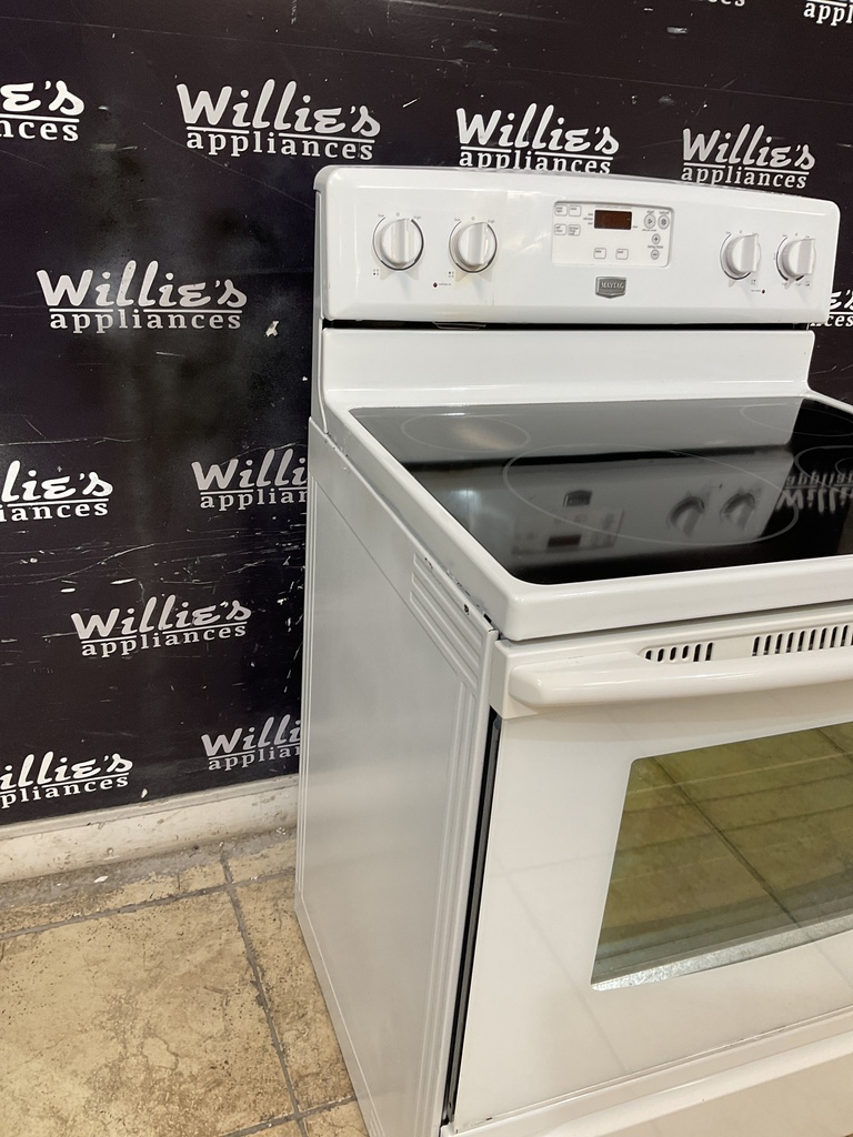 Maytag Used Electric Stove 220volts (40/50 AMP) {4 prong} (White) 
