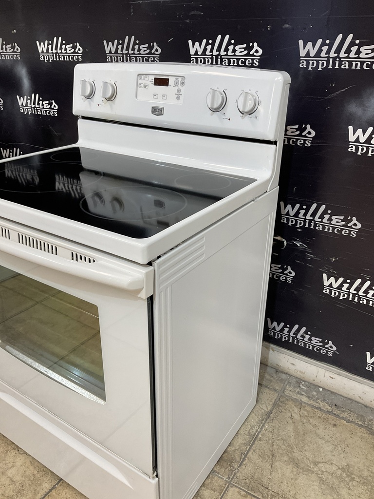 Maytag Used Electric Stove 220volts (40/50 AMP) {4 prong} (White) 