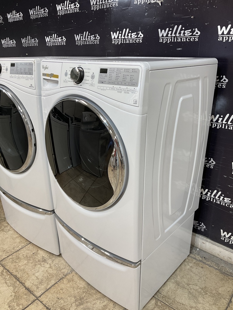 Whirlpool Used Electric Set Washer/Dryer Front-load 220volts (30 AMP) 27inches {3 prong} (White) 