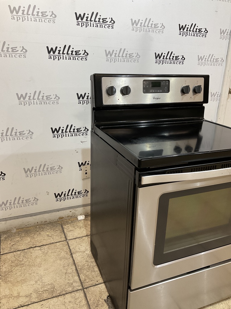 Whirlpool Used Electric Stove 220volts (40/50 AMP) 30inches {no cord} (Stainless Steel) 