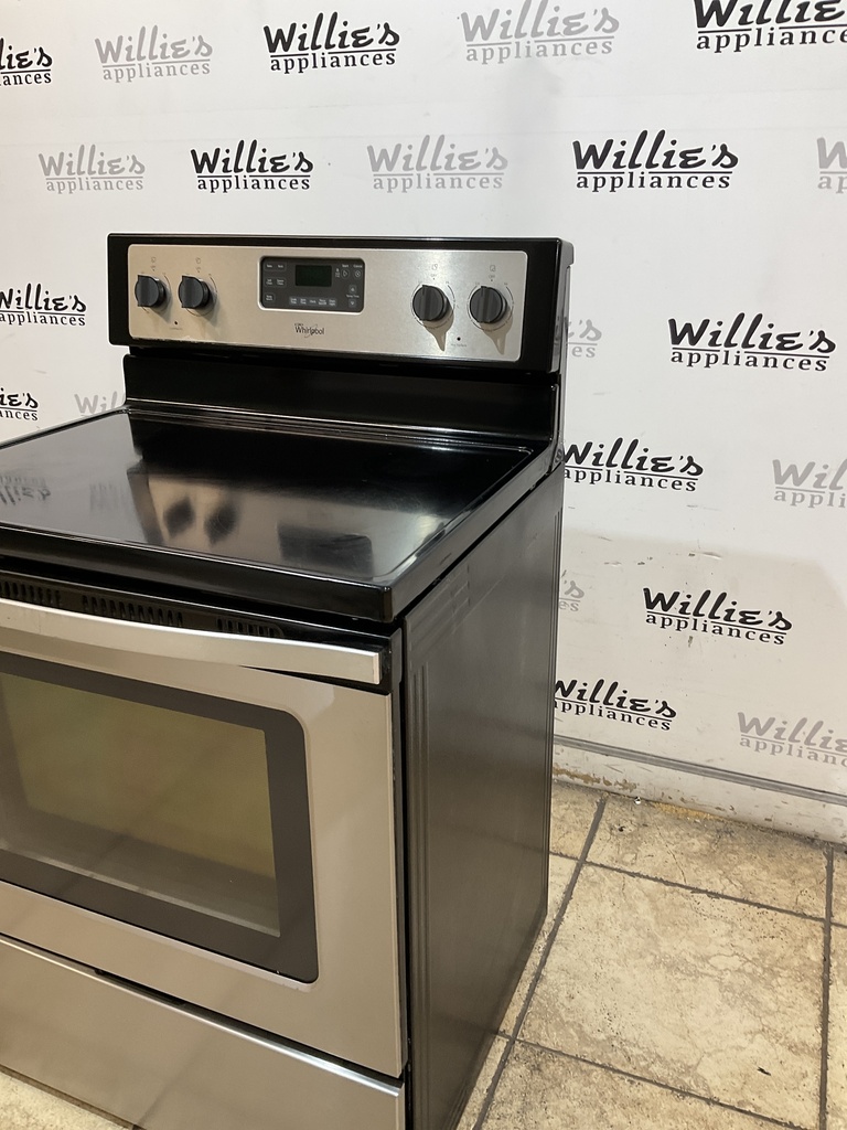 Whirlpool Used Electric Stove 220volts (40/50 AMP) 30inches {no cord} (Stainless Steel) 