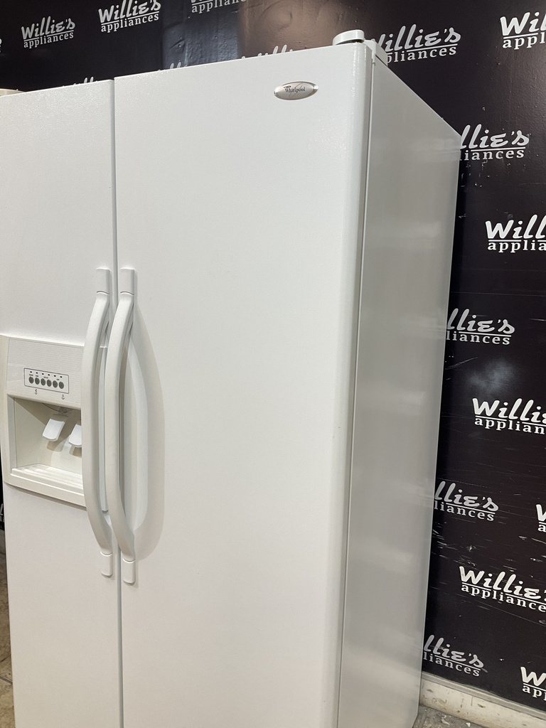Whirlpool Used Refrigerator Side by Side 36x69 1/2” (White) 
