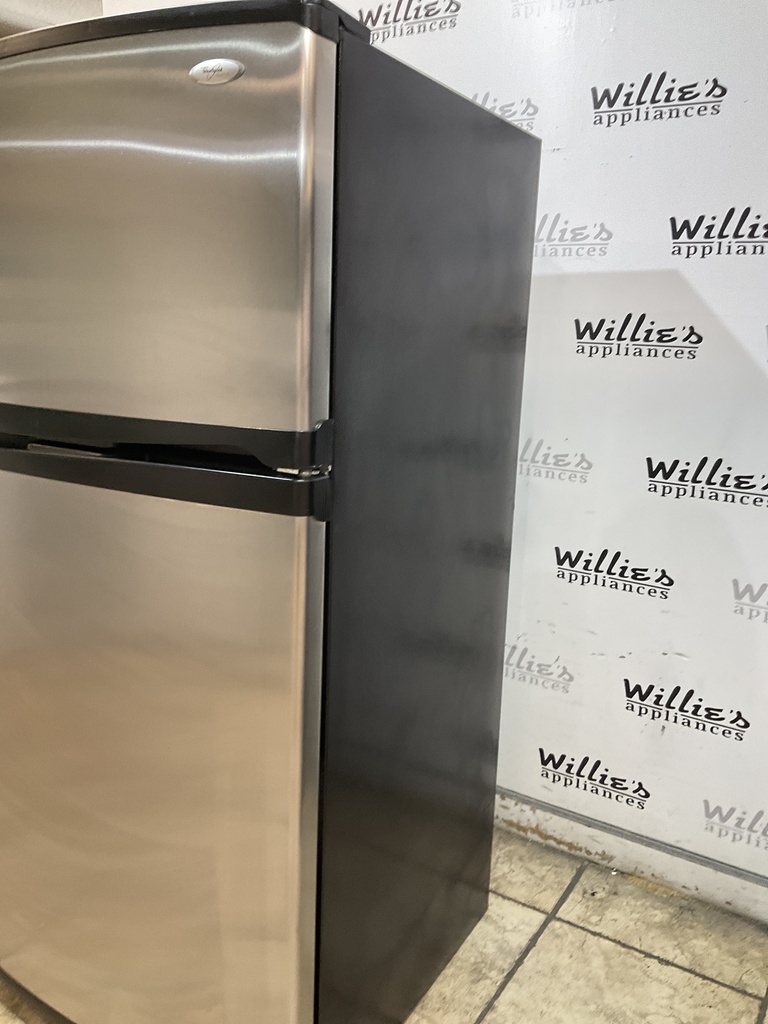 Whirlpool Used Refrigerator Top and Bottom 33 1/2” x 66 1/2” (Stainless Steel) 