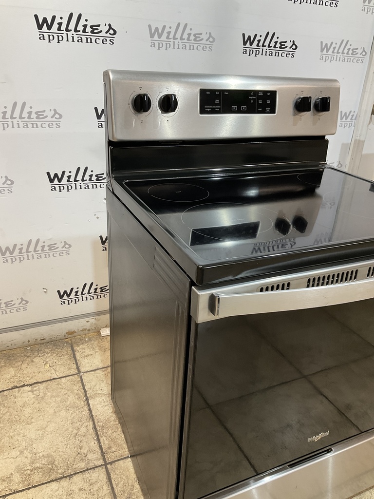 Whirlpool Used Electric Stove 220volts (40/50 AMP) 30inches {no cord} (Stainless Steel) 