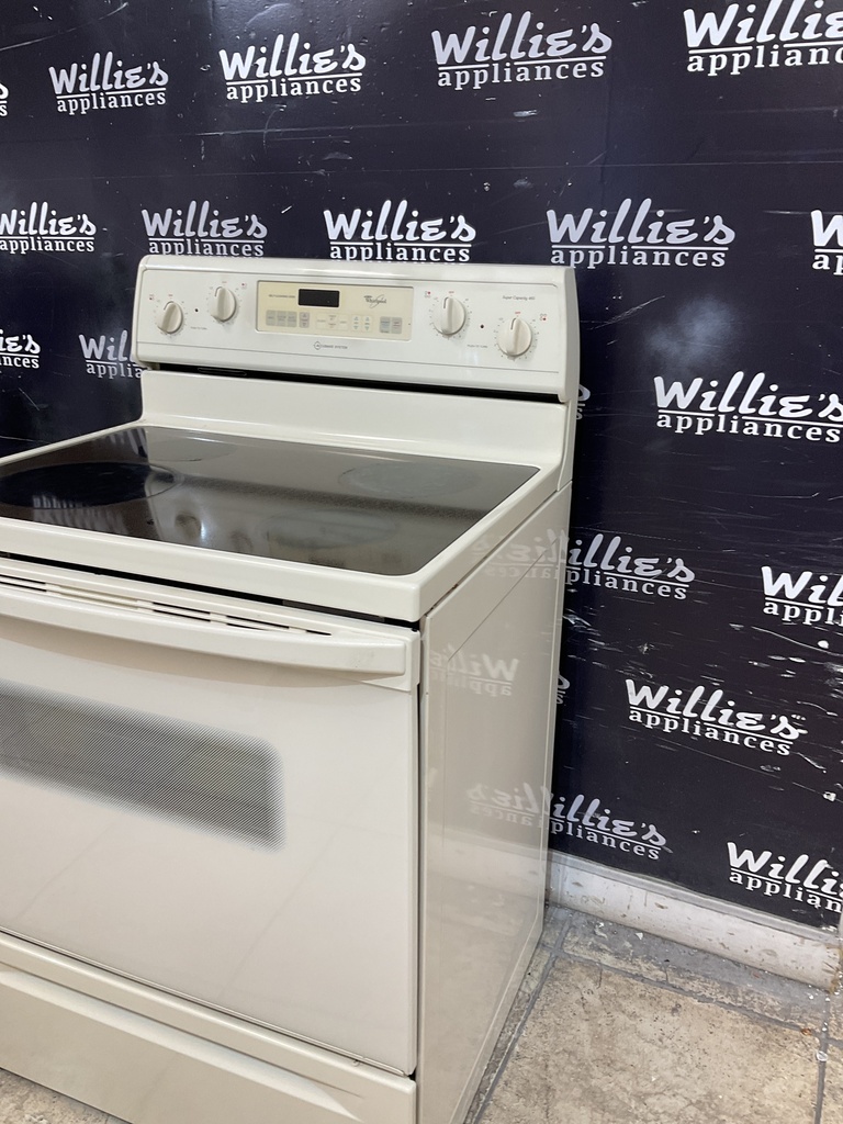 Whirlpool Used Electric Stove 220volts (40/50 AMP) 30inches {3 prong} (Bisque) 