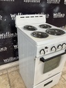 Avanti Used Electric Stove 220volts (40/50 AMP) 19 1/2” inches {no cord} (white) 