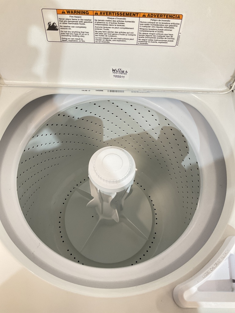 Whirlpool Used Washer Top and Dryer 27inches (White)