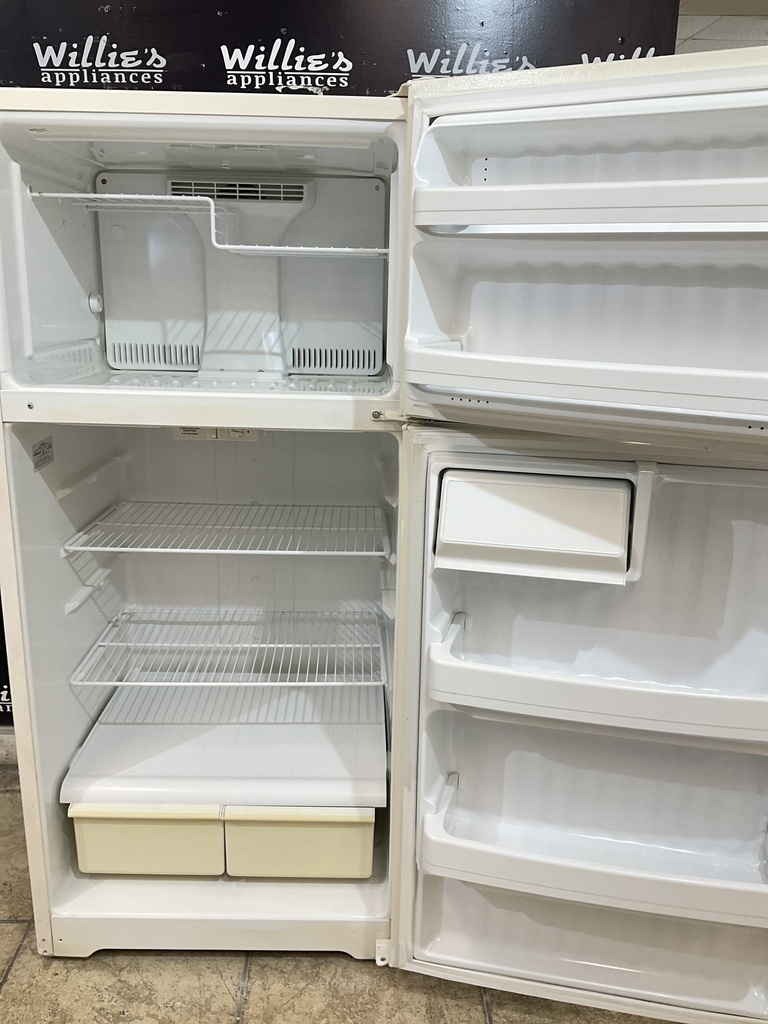 Hotpoint Used Refrigerator Top and Bottom 28x61 1/2” (bisque) 