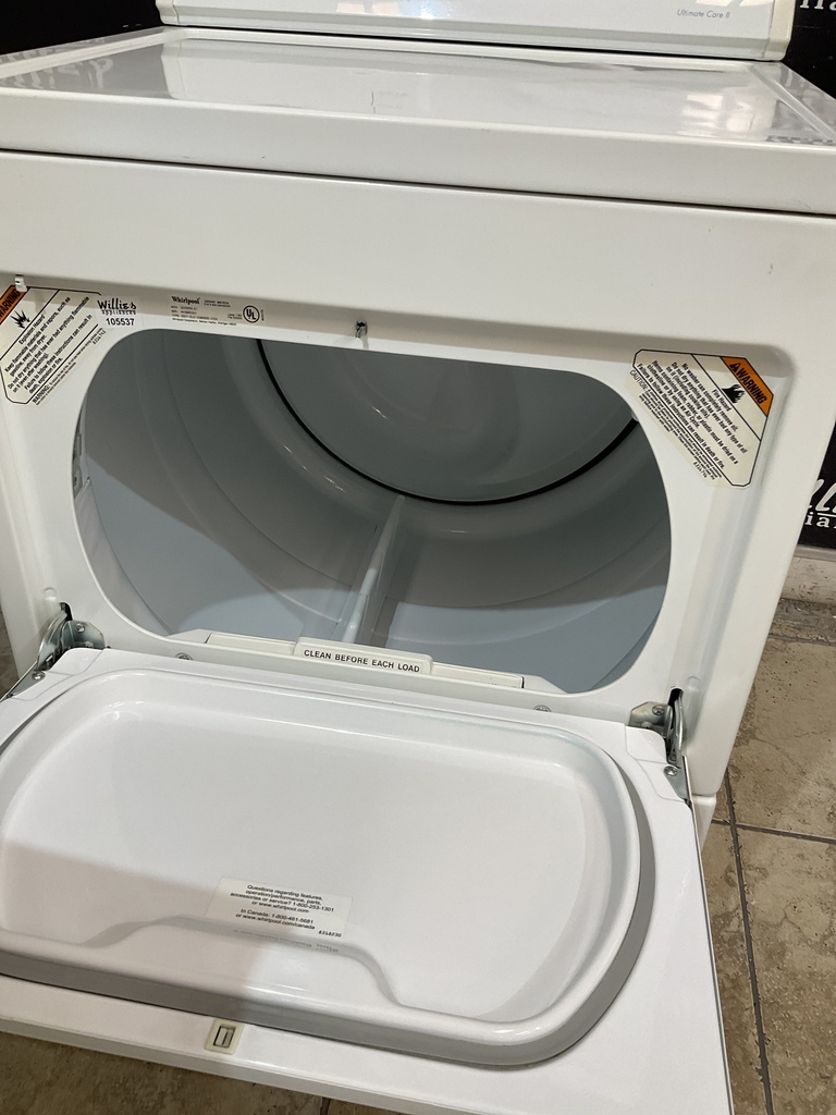 Whirlpool Used Electric Dryer 220volts (30 AMP) 27inches {4 prong} (White) 