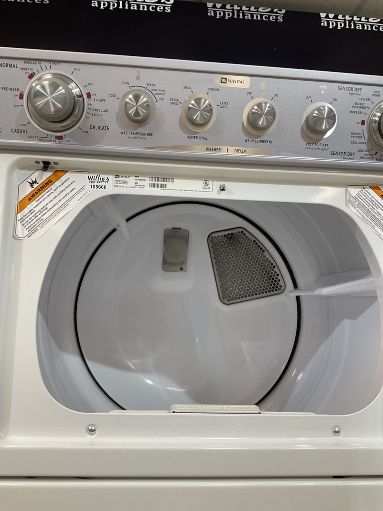 Maytag Used Electric Unit Stackable 27x72 1/2” {4 prong} (White) 