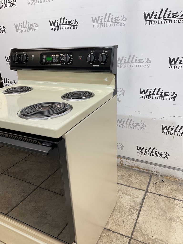 Hotpoint Used Electric Stove 30inches {no cord} (Bisque/Black)