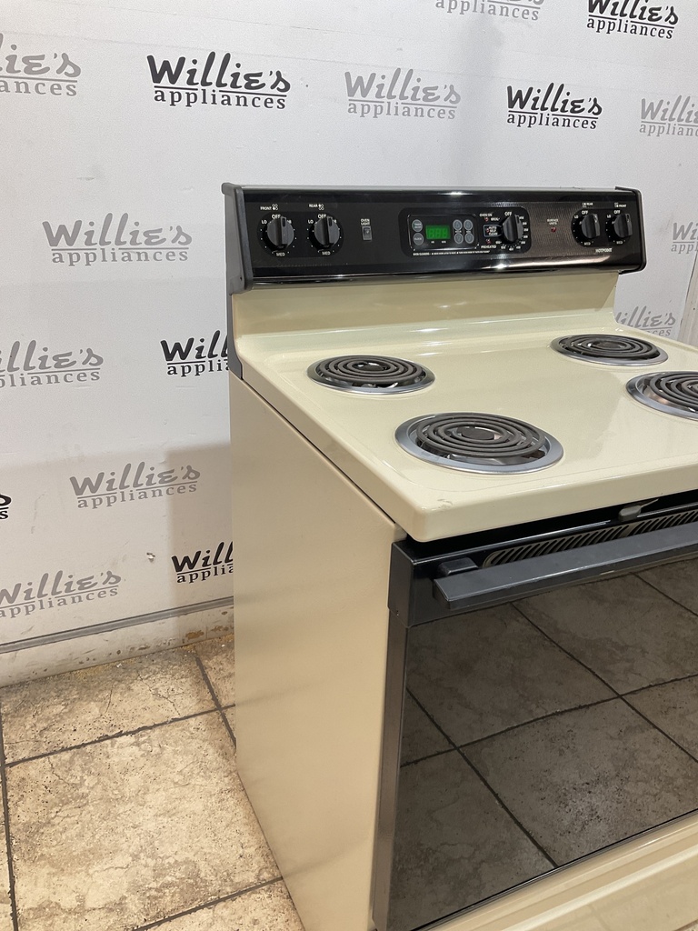Hotpoint Used Electric Stove 30inches {no cord} (Bisque/Black)
