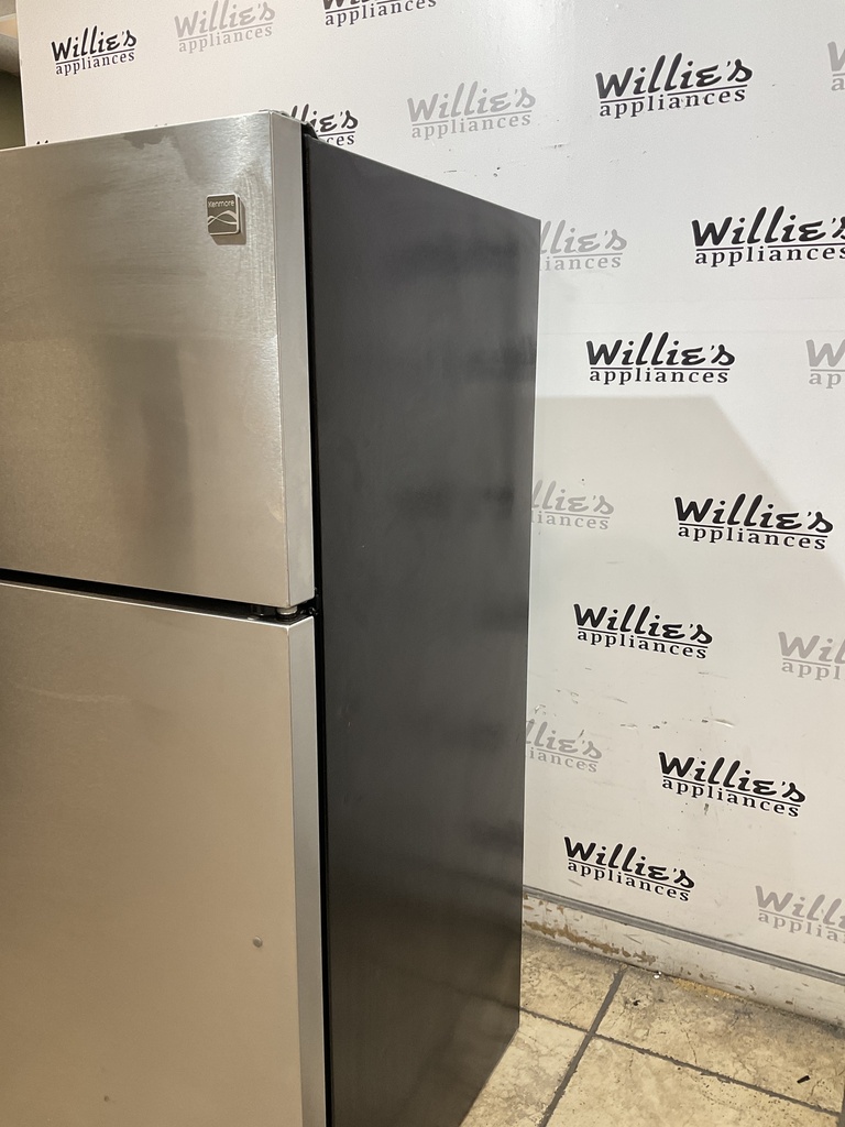 Kenmore Used Refrigerator Top and Bottom 28x60” (Stainless Steel) 