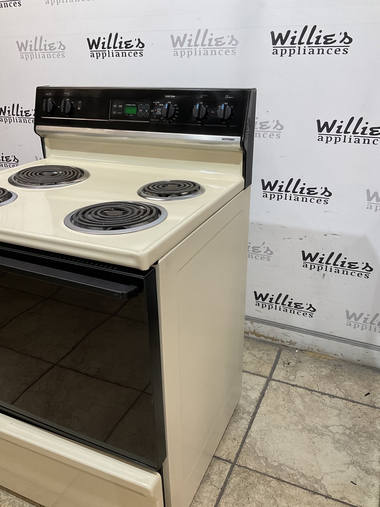 Hotpoint Used Electric Stove 220volts (40/50 AMP) 30inches {no cord} (Bisque/Black)
