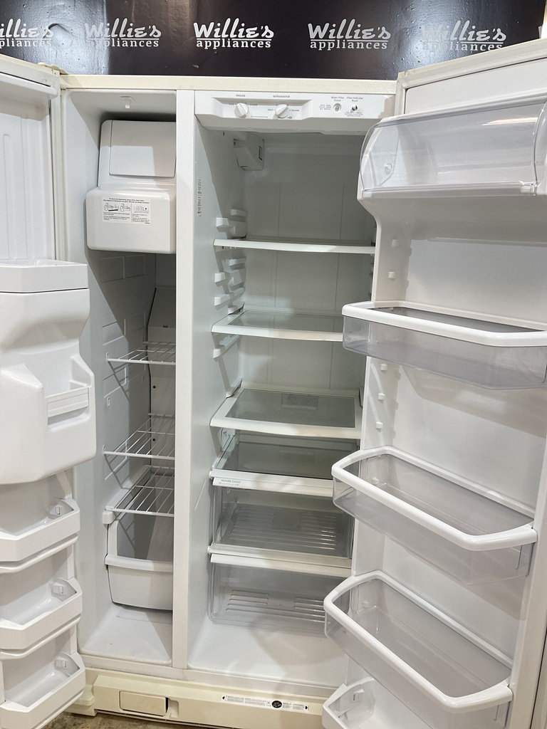 Whirlpool Used refrigerator Side by Side 33x67 1/2” (Bisque) 