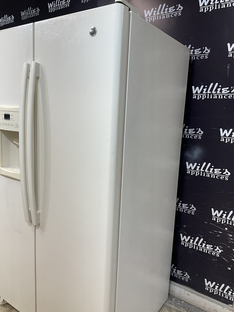 Ge Used Refrigerator Side by Side 36x69 1/2” (Bisque) 