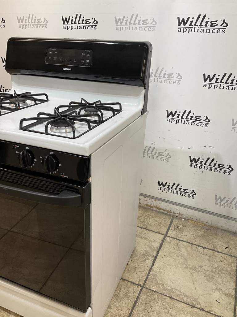 Hotpoint Used Natural Gas Stove 30inches (White/black)