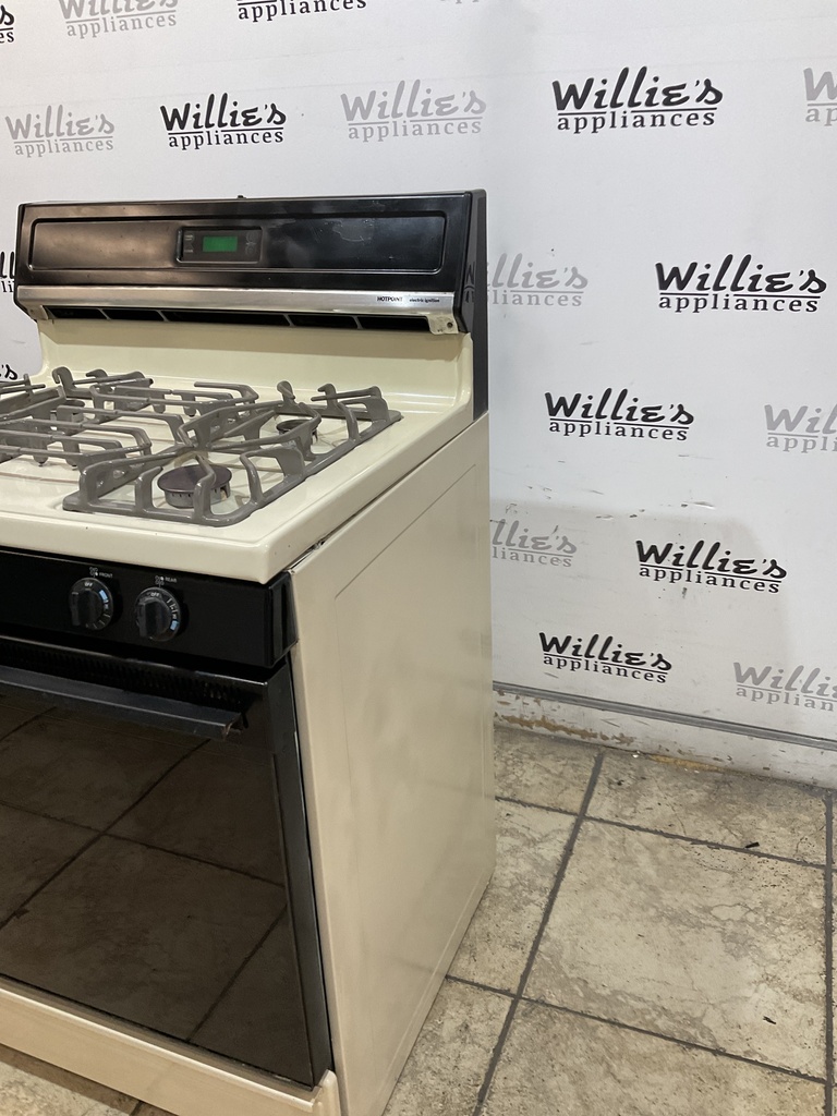 Hotpoint Used Natural Gas Stove 30inches (Bisque/black) 