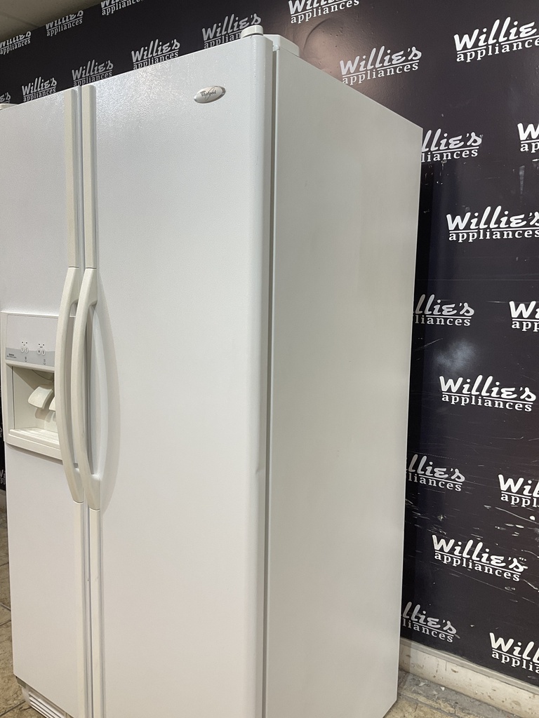 Whirlpool Used Refrigerator Side by Side 36x69 1/2” (white)