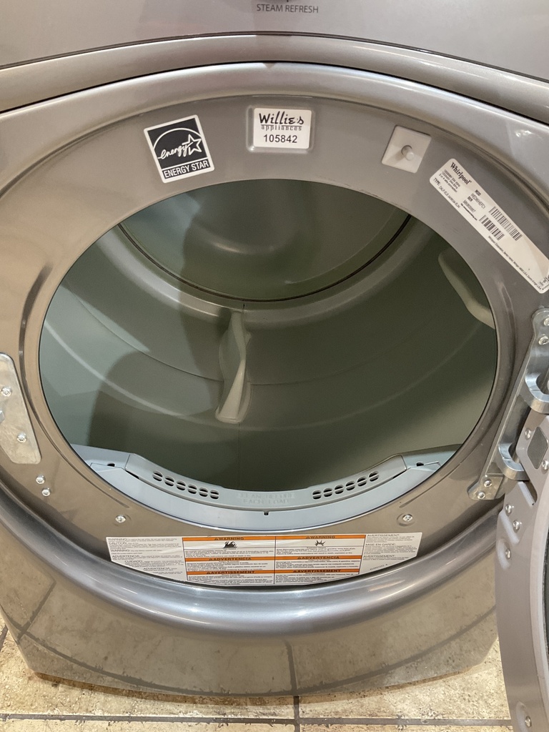 Whirlpool Used Electric Dryer 220volts (30 AMP) 27inches {no cord} (grey)