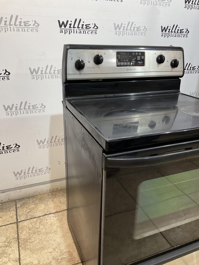 Whirlpool Used Electric Stove 220volts (40/50 AMP) 30inches {no cord} (Stainless Steel) 