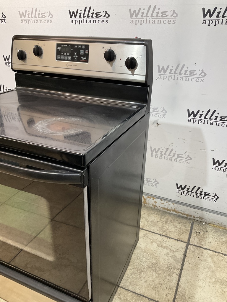 Whirlpool Used Electric Stove 220volts (40/50 AMP) 30inches {no cord} (Stainless Steel) 
