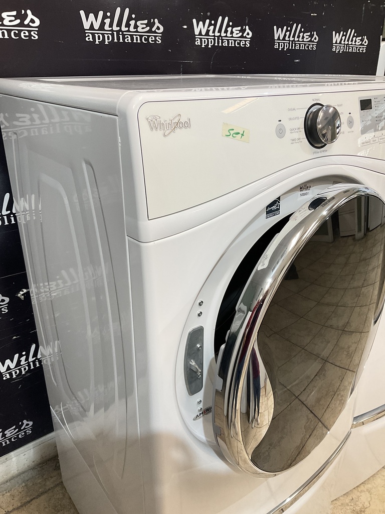 Whirlpool Used Electric Set Washer/Dryer Front-load 27inches {4 prong} (White) 
