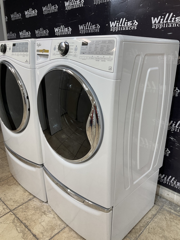 Whirlpool Used Electric Set Washer/Dryer Front-load 27inches {4 prong} (White) 