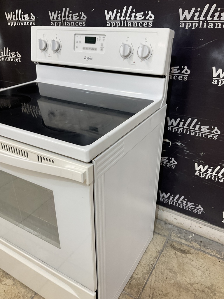 Whirlpool Used Electric Stove 30inches (40/50 AMP) 30inches {3 prong} (White) 