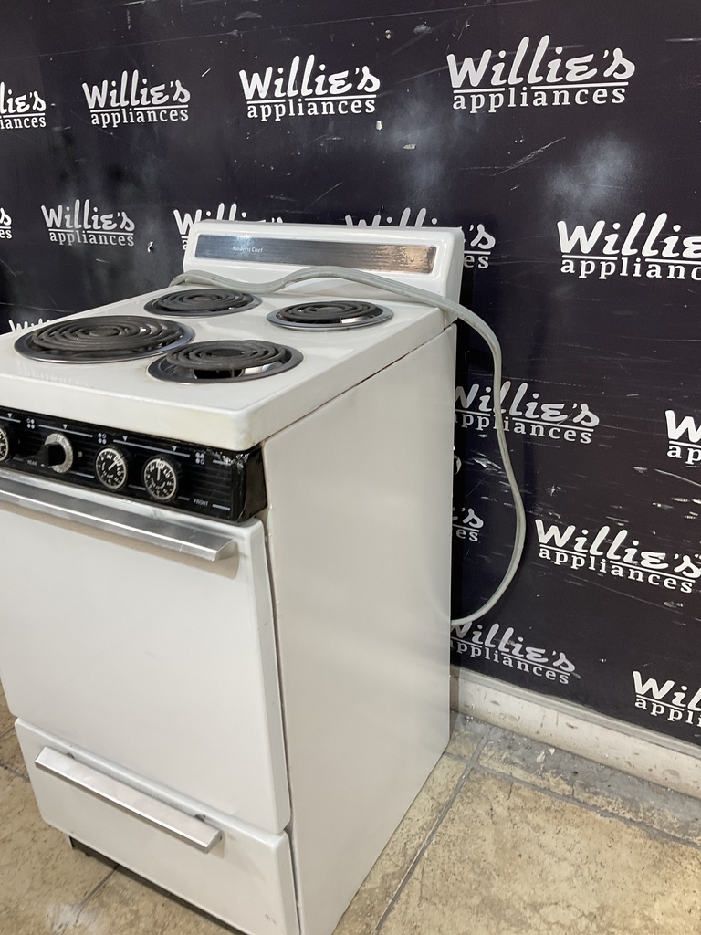 Moder Chef Used Electric Stove 220 volts (40/50 AMP) 20inches {3 prong} (White) 