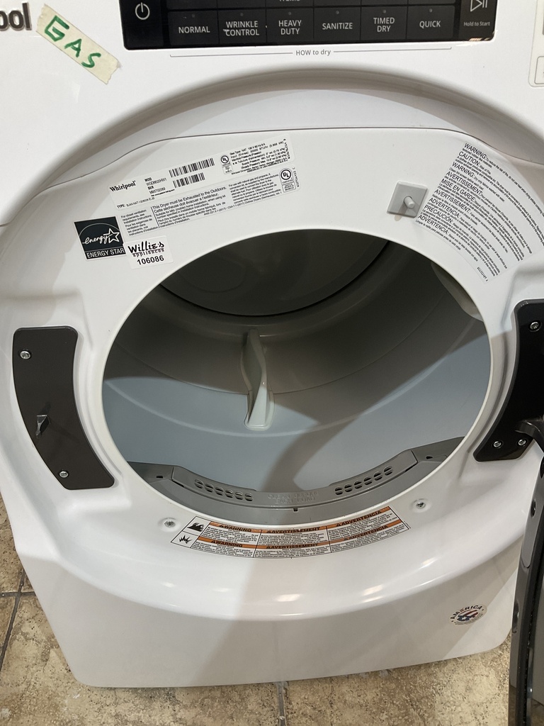 Whirlpool Used Natural Gas Dryer 27inches (White) 