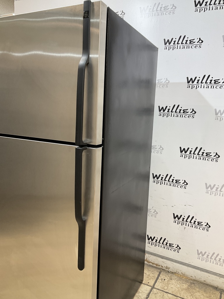 Ge Used Refrigerator Top and Bottom 30x66 (Stainless Steel) 