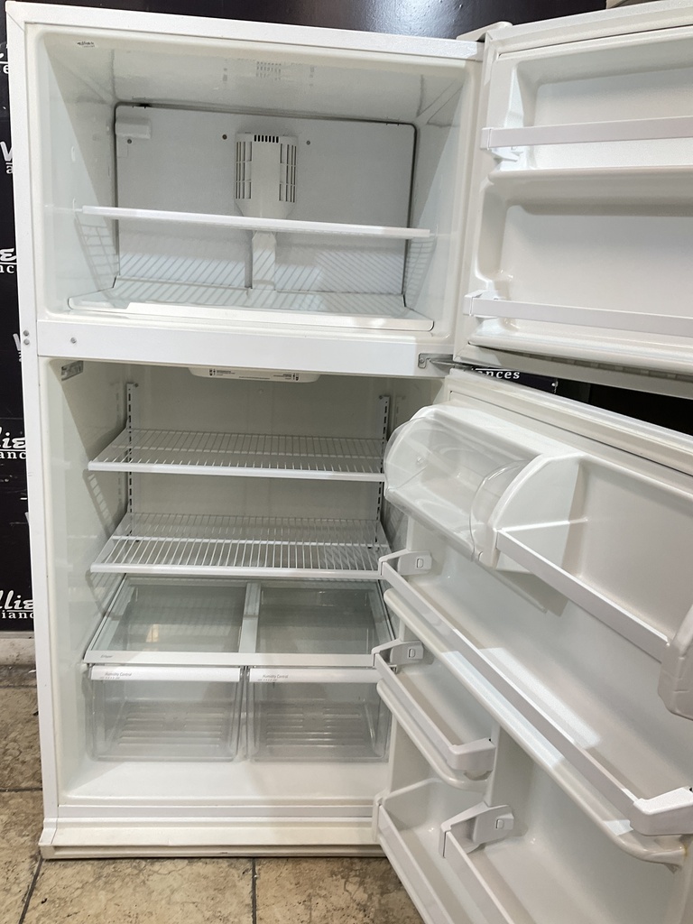 Whirlpool Used Refrigerator Top and Bottom 33x66 (white) 