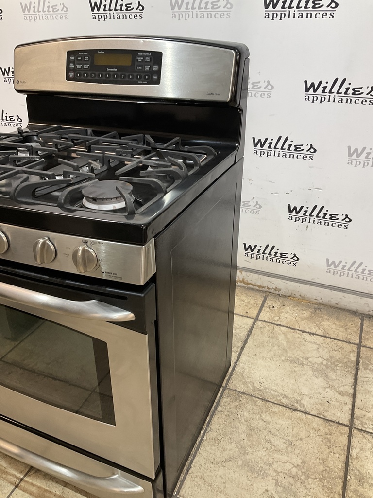 Ge Used Natural Gas Stove Double Oven 30inches (Stainless Steel) 