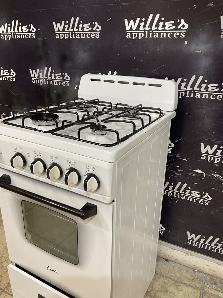 Avanti Used Natural Gas Stove 19 1/2” (white) 