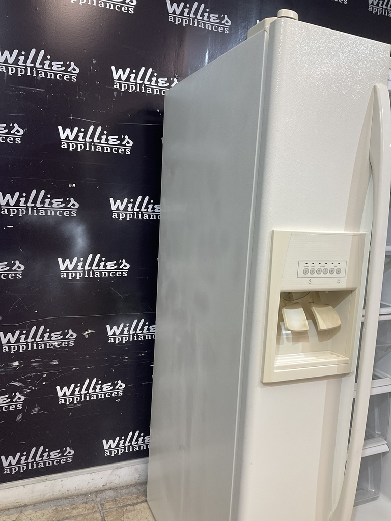 Whirlpool Used Refrigerator Side by Side 33x66 1/2” (Bisque) 