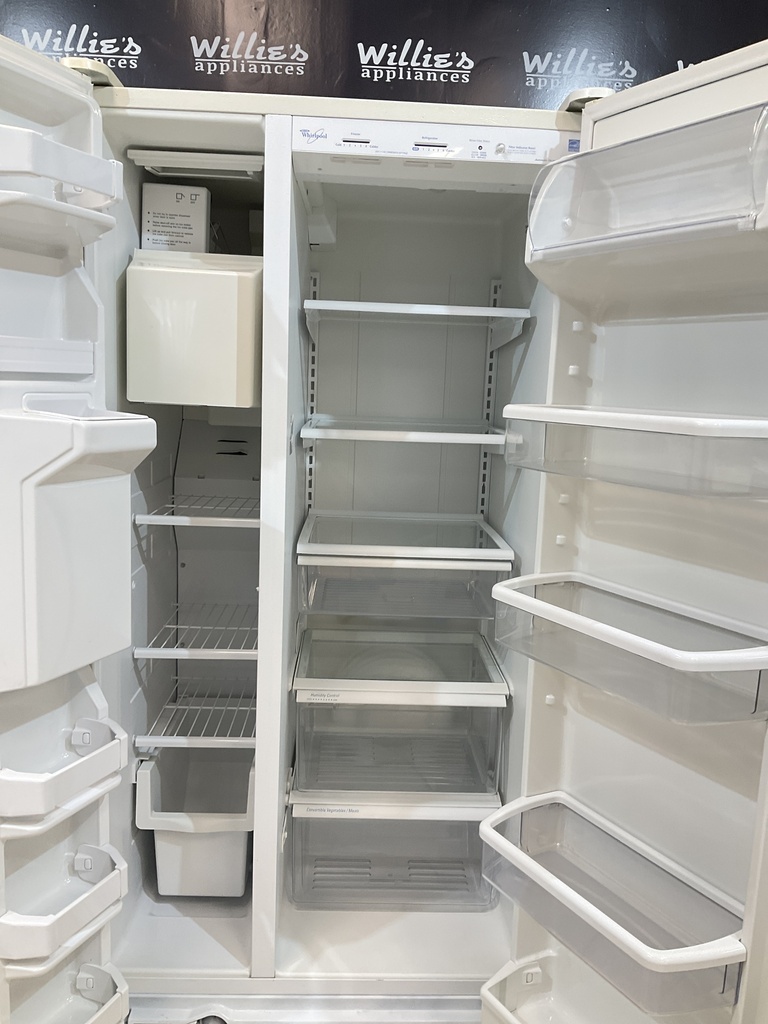 Whirlpool Used Refrigerator Side by Side 33x66 1/2” (Bisque) 
