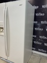 Whirlpool Used Refrigerator Side by Side 33x66 1/2” (Bisque) 