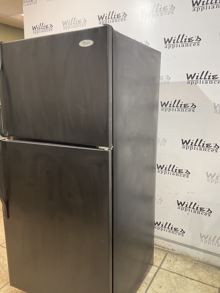 Whirlpool Used Refrigerator Top and Bottom 30x66 (black) 